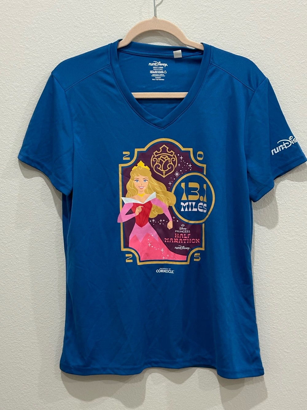 Disney Women’s Royal Blue V-Neck Princess Graphic Tee